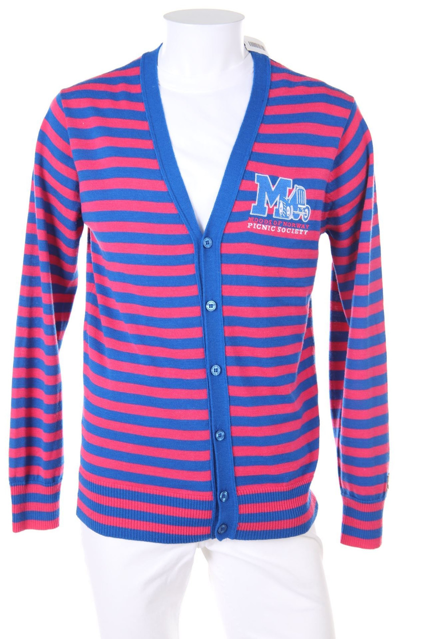 moods of norway - Streifen-Cardigan mit Logo-Stickerei - XL