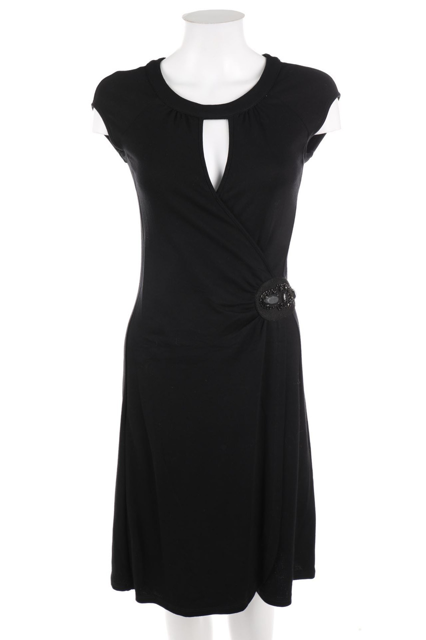 promod - Abendkleid in Wickel-Optik mit Schmuckstein-Applikation - XS