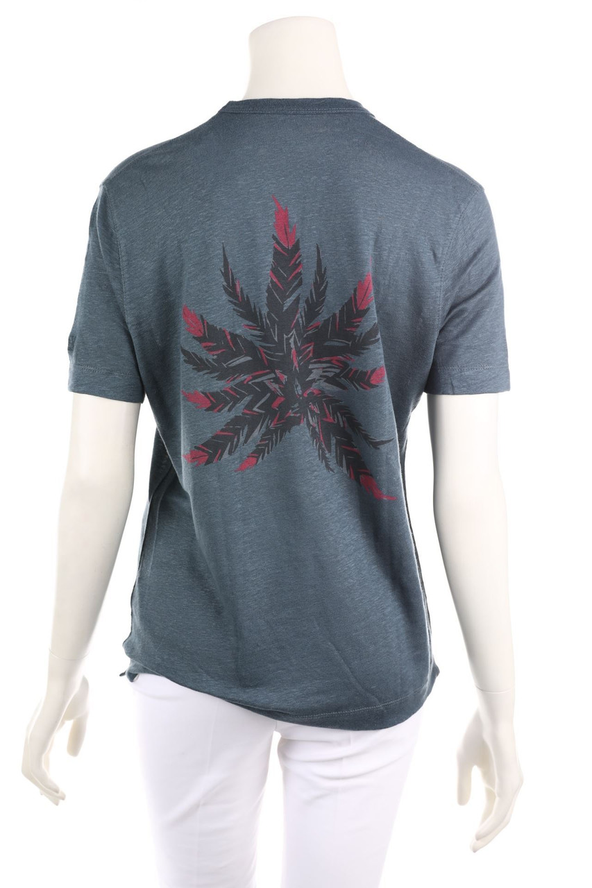 ZADIG & VOLTAIRE - Kurzarm-Shirt aus Leinen mit Print - M