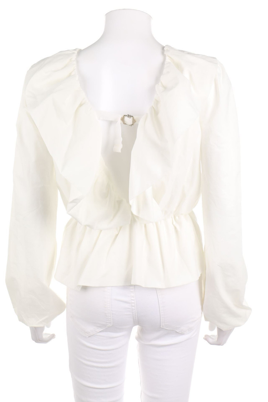 ZARA - Volants-Bluse mit tiefem Rückenausschnitt - S