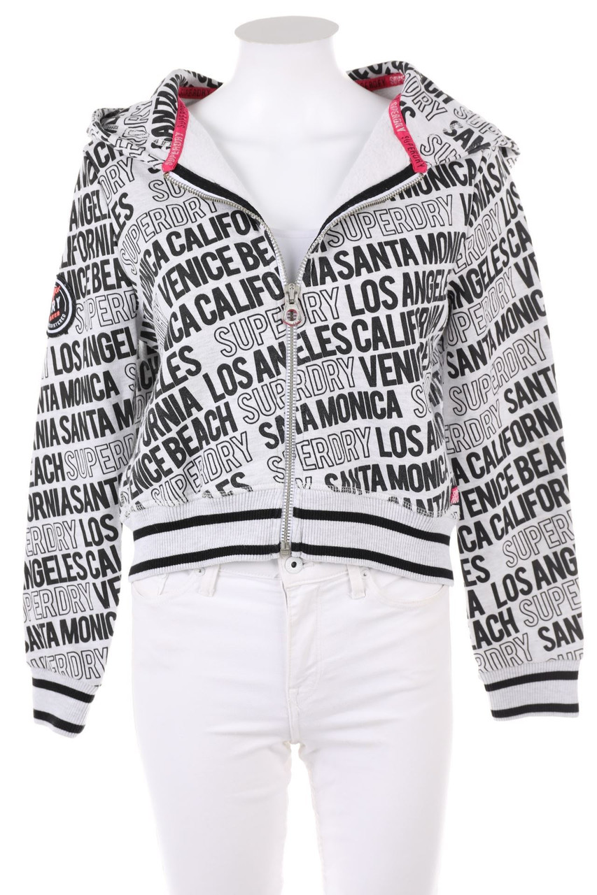 Superdry - Hoodie-Sweatjacke mit Statement-Print - D 36