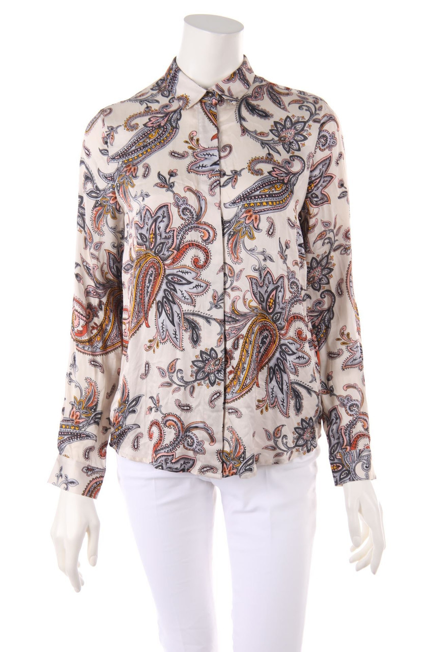 Tonno & Panna - Satin-Hemd-Bluse mit Paisley-Print - D 36