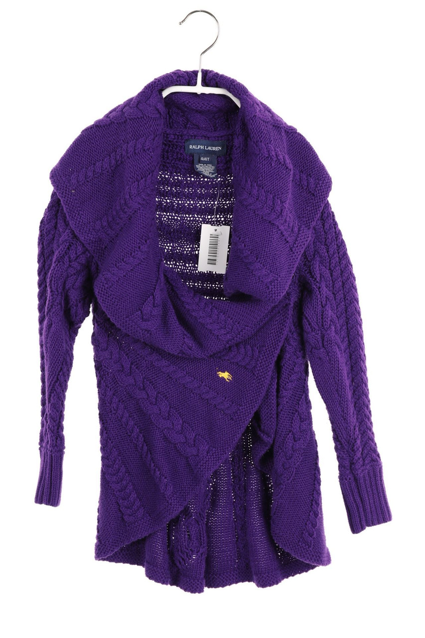 RALPH LAUREN - Vokuhila-Strickjacke mit Zopf-Muster - 110