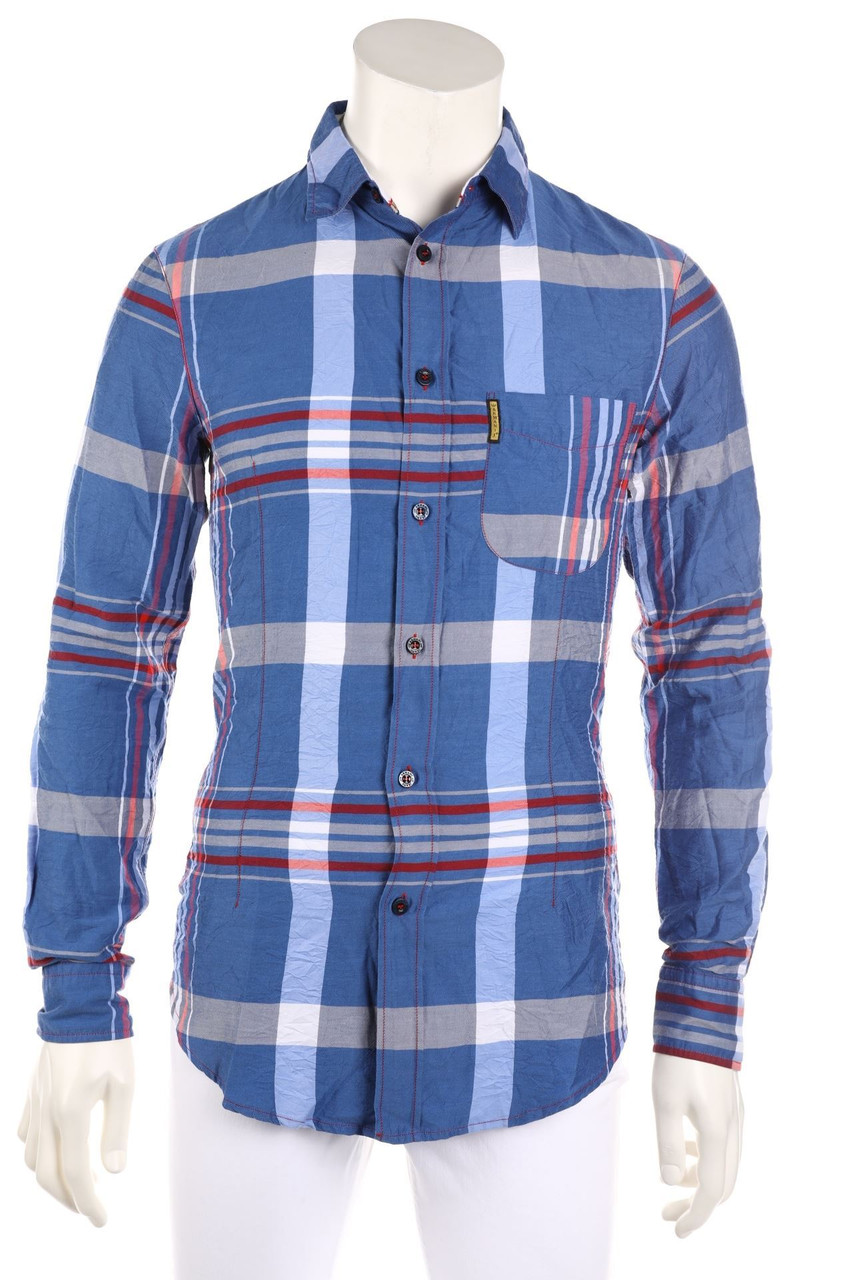 ARMANI JEANS - kariertes Hemd mit Logo-Badge - S