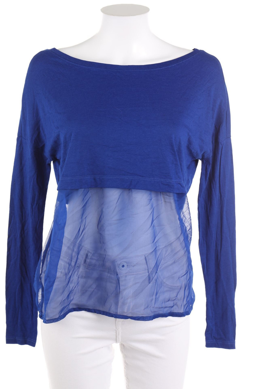 Bershka - Longsleeve-Shirt im Layer Look mit Chiffon - M