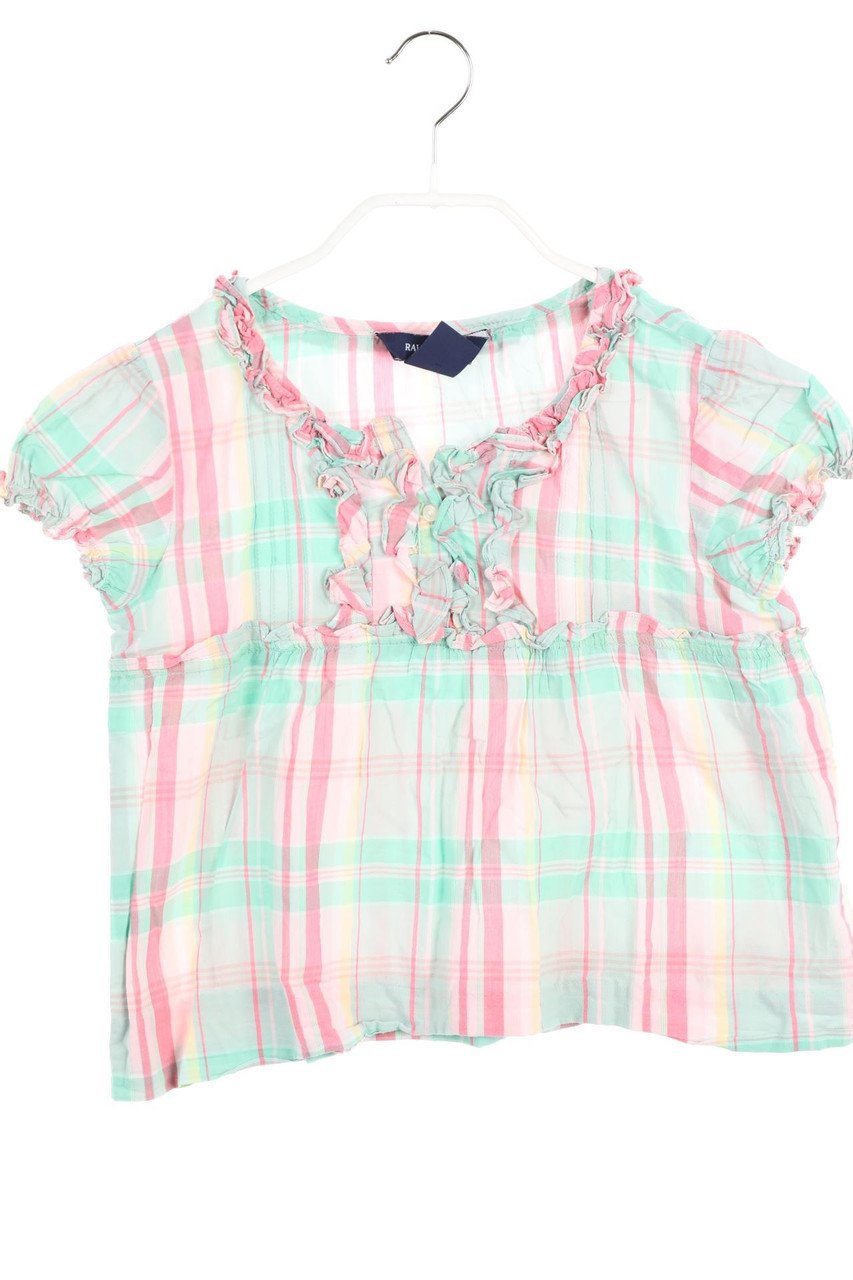 RALPH LAUREN - Karo-Bluse mit Rüschen - 116