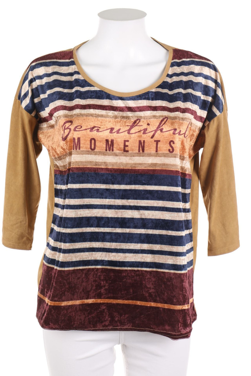 cache cache - 3/4-Arm-Shirt aus Kunstleder mit Samt - D 38