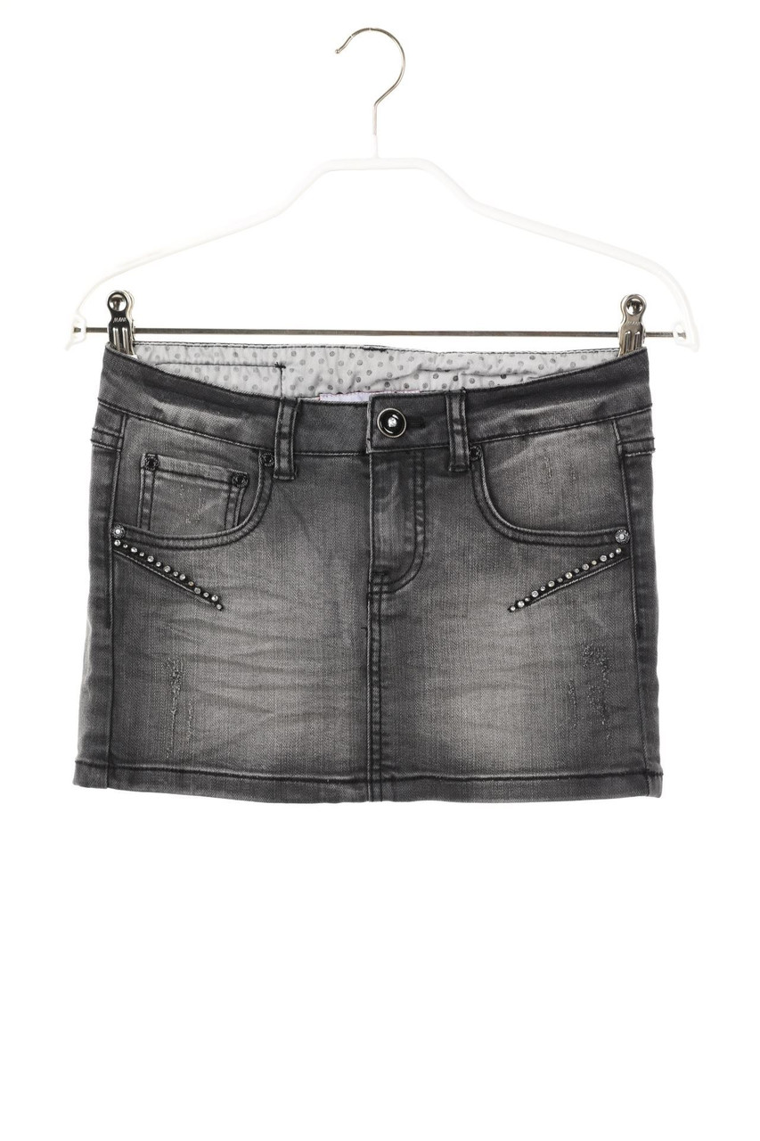 TALLY WEiJL - distressed Mini-Jeansrock mit Strass-Steinen - XXS