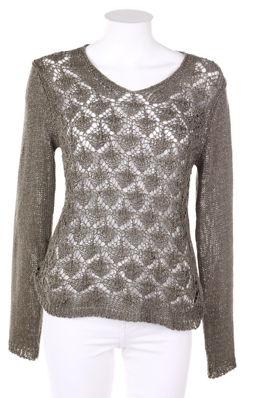 monari - Strick-Pullover mit Lochstrick-Details - D 38