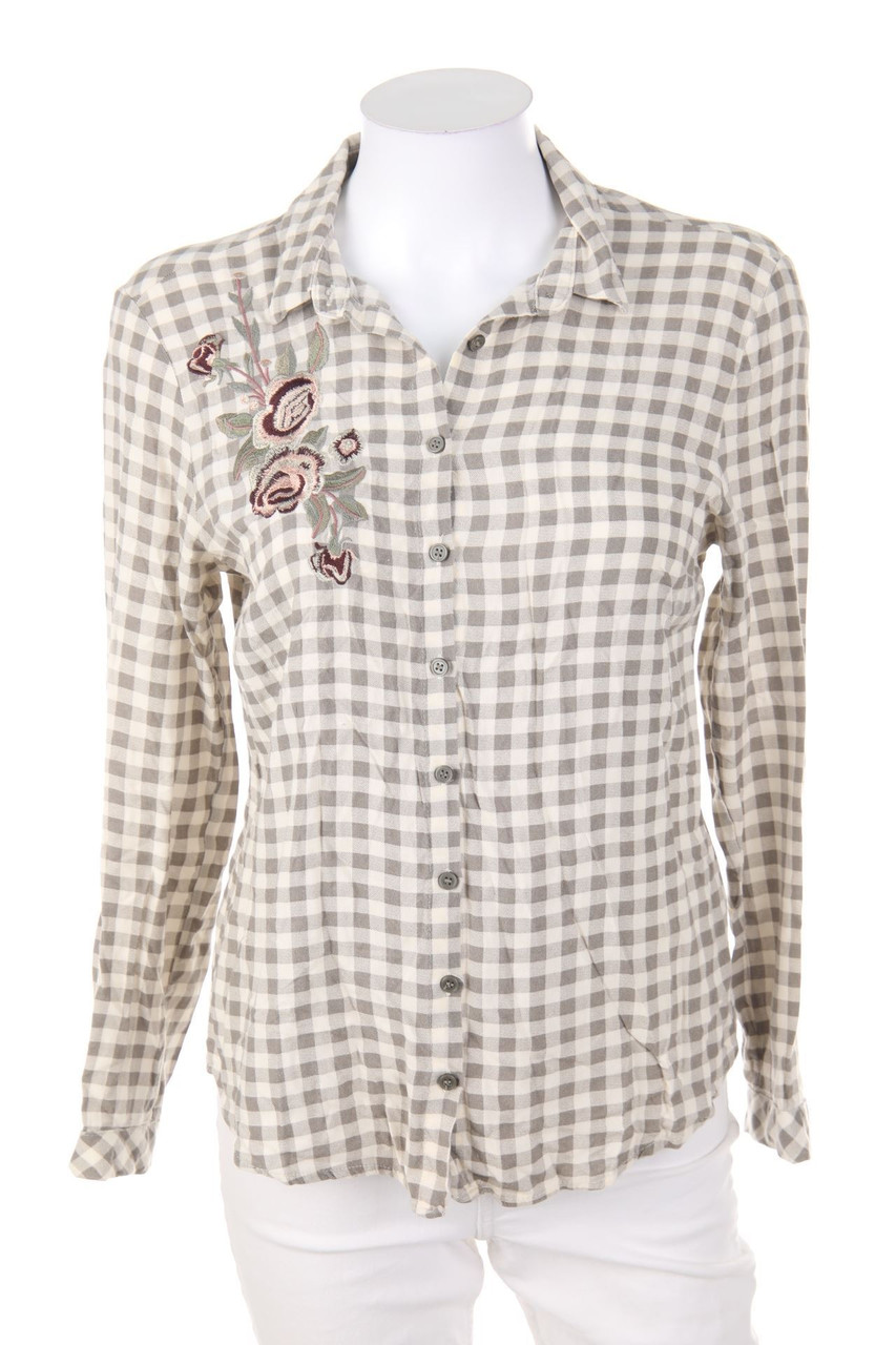 LC WAIKIKI - Karo-Hemd-Bluse mit Stickereien - D 38