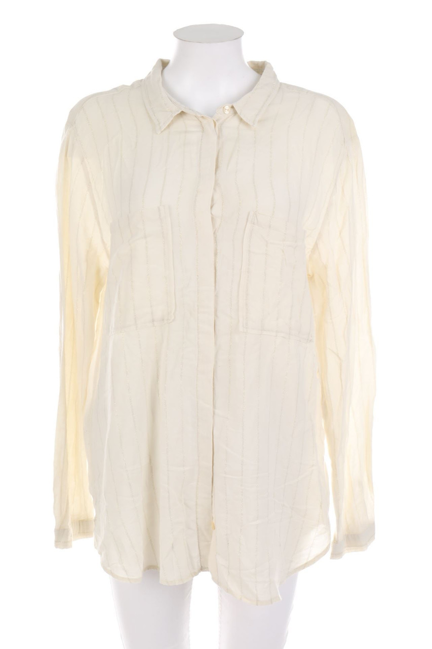 promod - Glitzer-Hemd-Bluse mit aufgesetzten Taschen - D 42