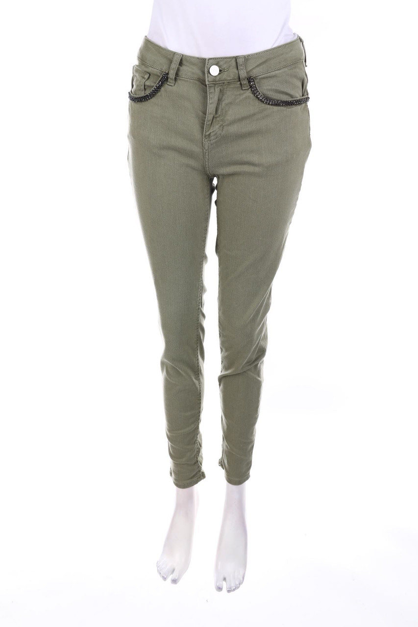 oltre - Skinny-Jeans mit Schmuckstein-Applikation - D 36