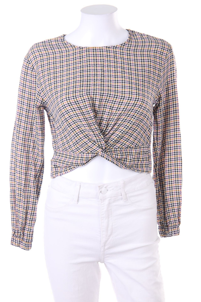 Ohne Label - Karo-Crop-Top - XS