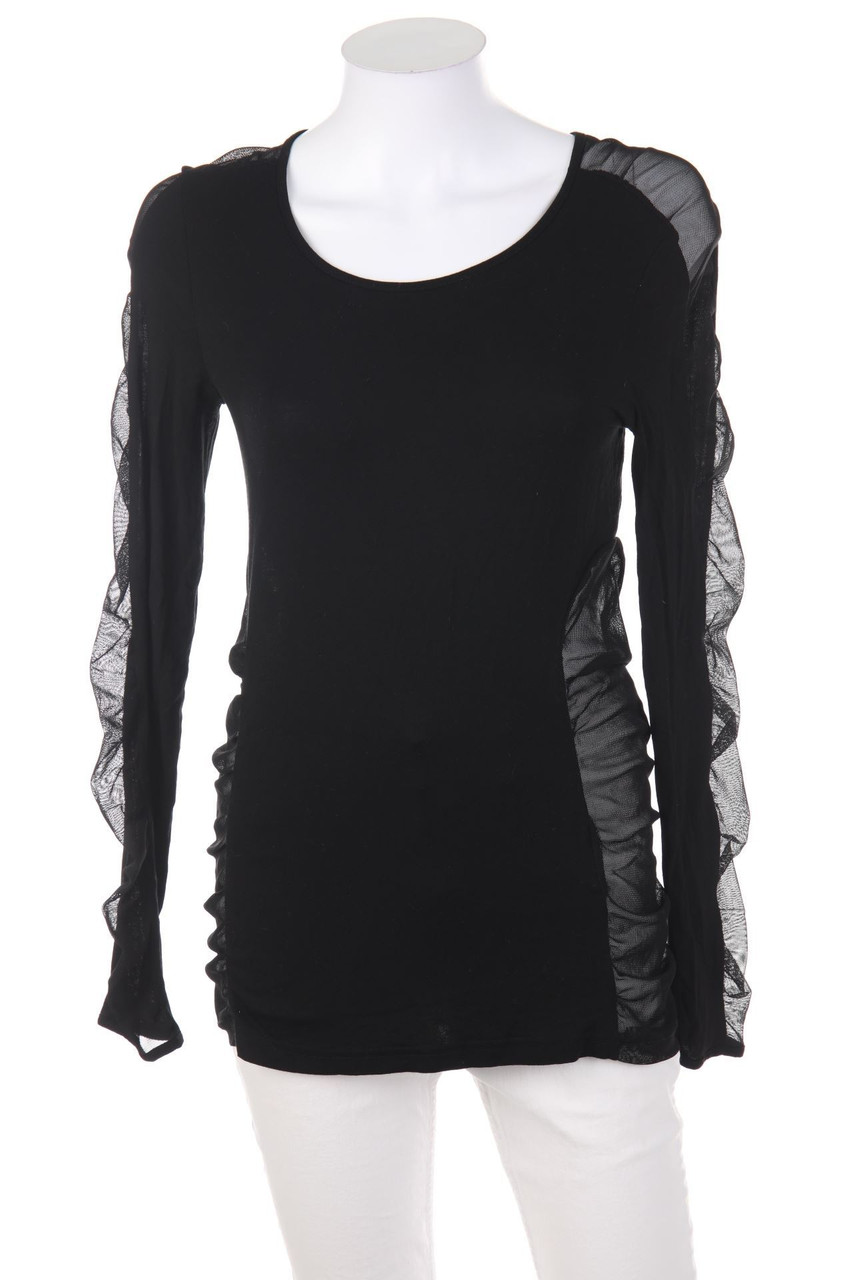 bonprix collection - Longsleeve-Shirt mit Mesh-Einsatz - D 32-34