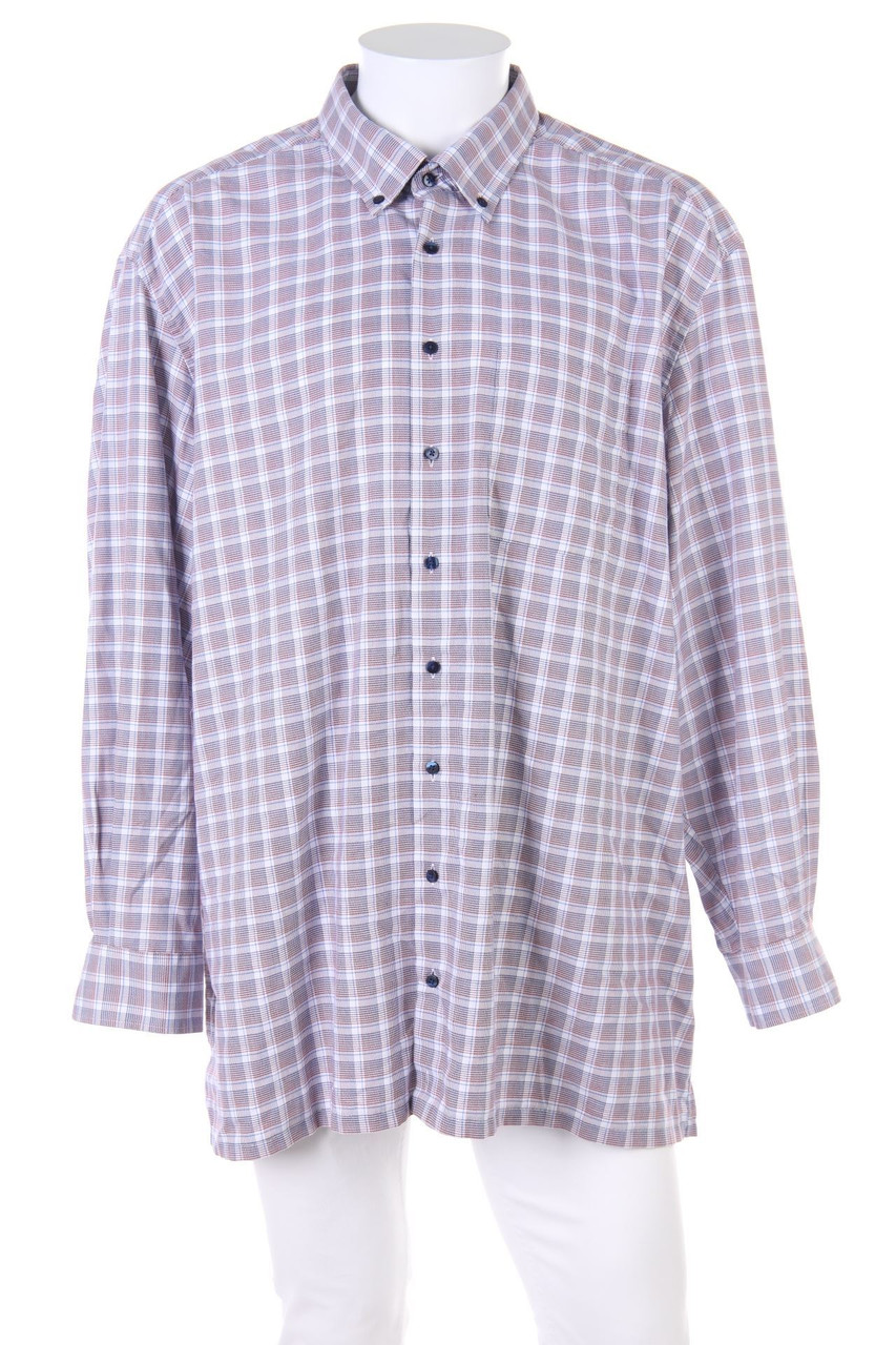 eterna - kariertes Button-down-Hemd - 49
