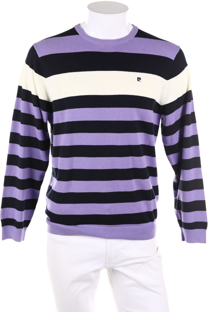 pierre cardin - Baumwoll-Pullover mit Streifen - 48