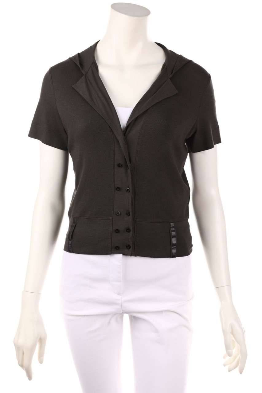 MARC CAIN SPORTS - Cardigan aus Baumwoll-Mix mit Kapuze - D 40