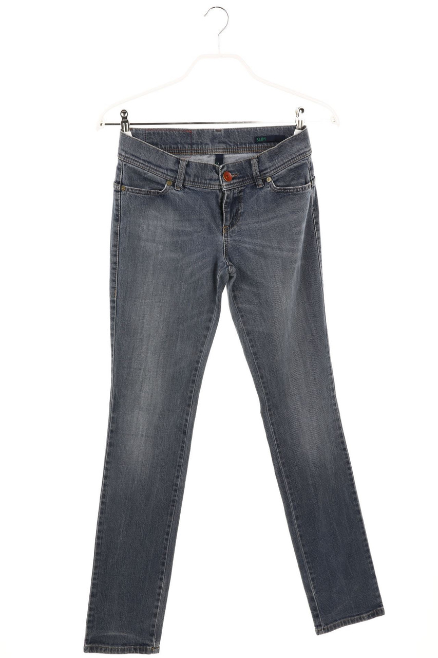 BENETTON JEANS - Basic-Slim Jeans mit Logo-Patch - D 36