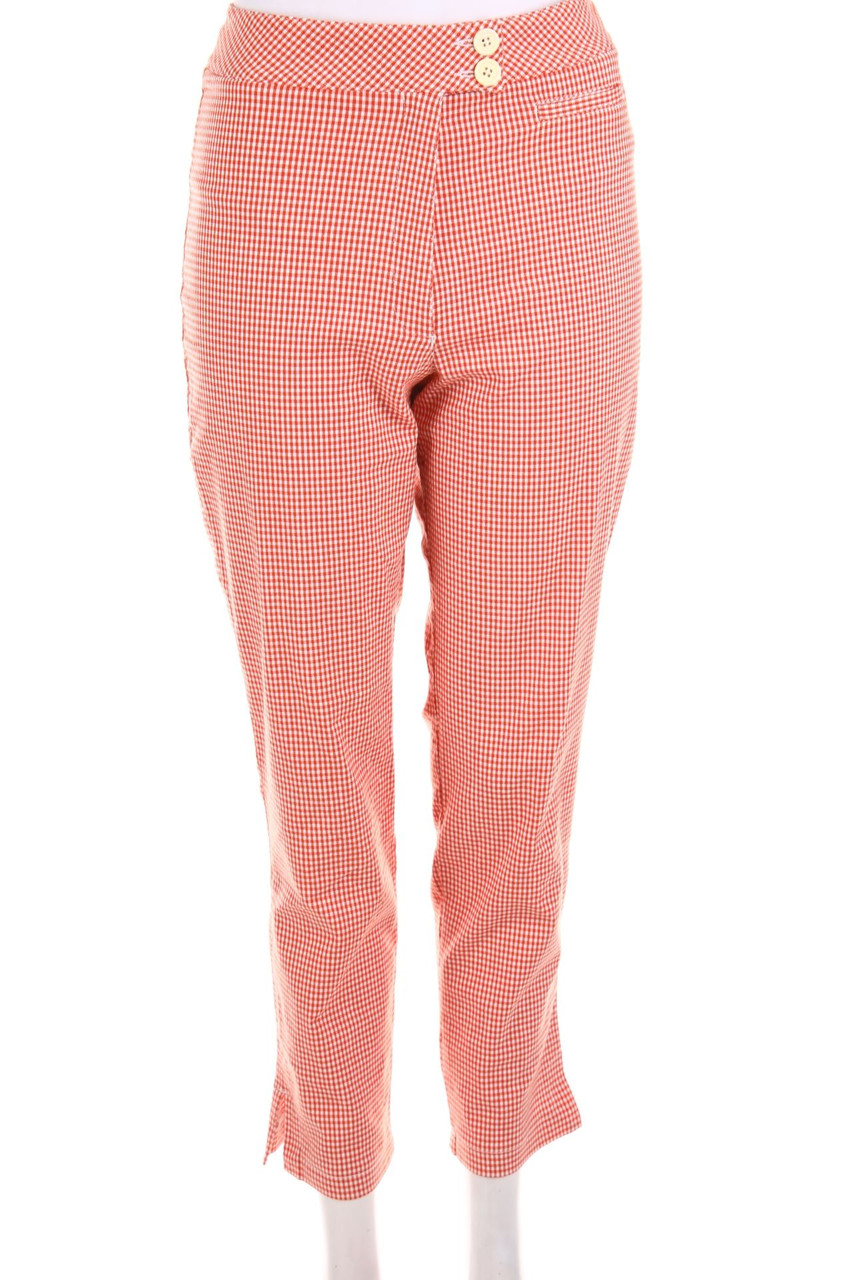 s.Oliver - High Waist-Hose mit Karo-Muster - D 36