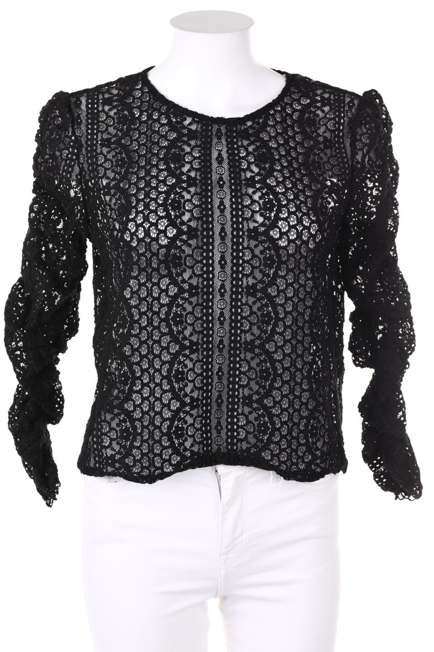 MANGO SUIT - Spitzen-Bluse mit Raffungen - S