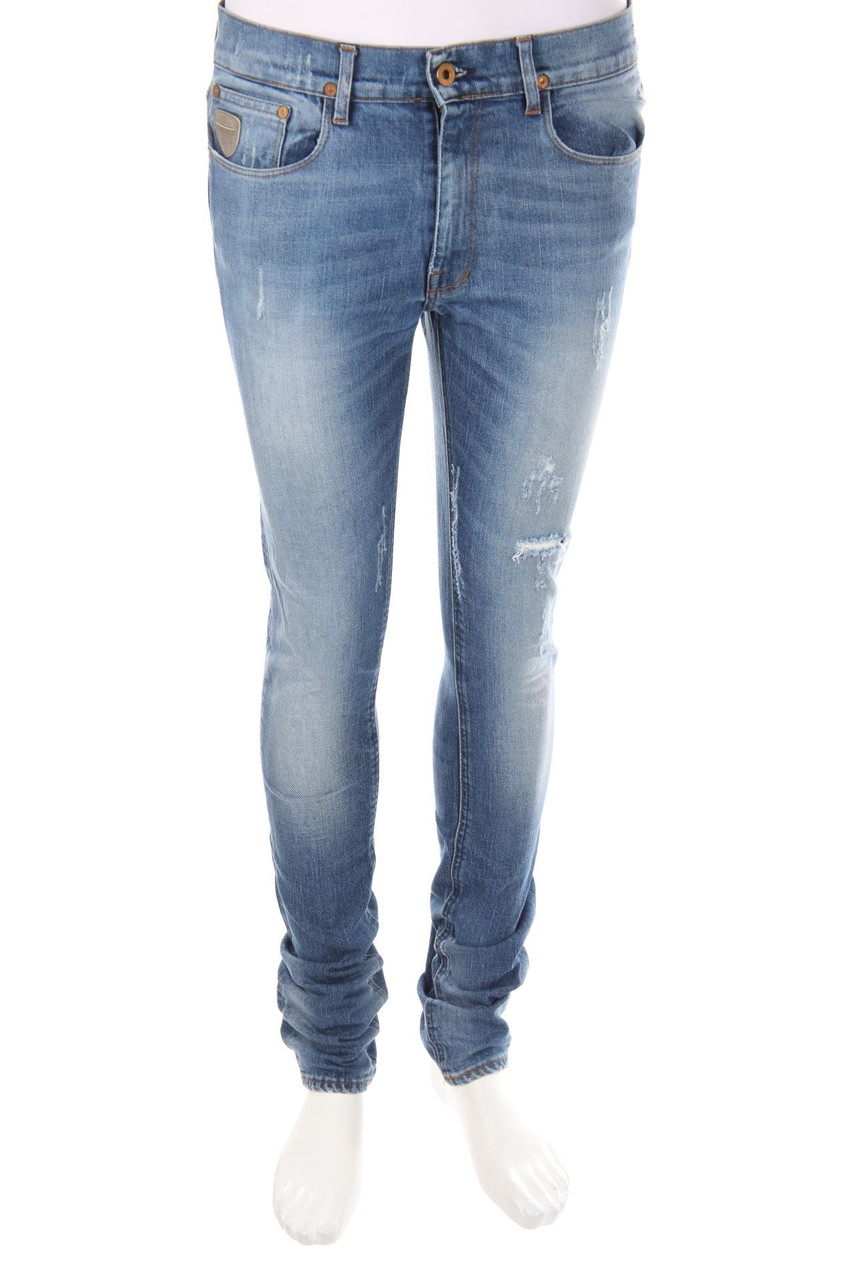 April 77 - Distressed Straight Cut Jeans mit Logo-Badge - W31