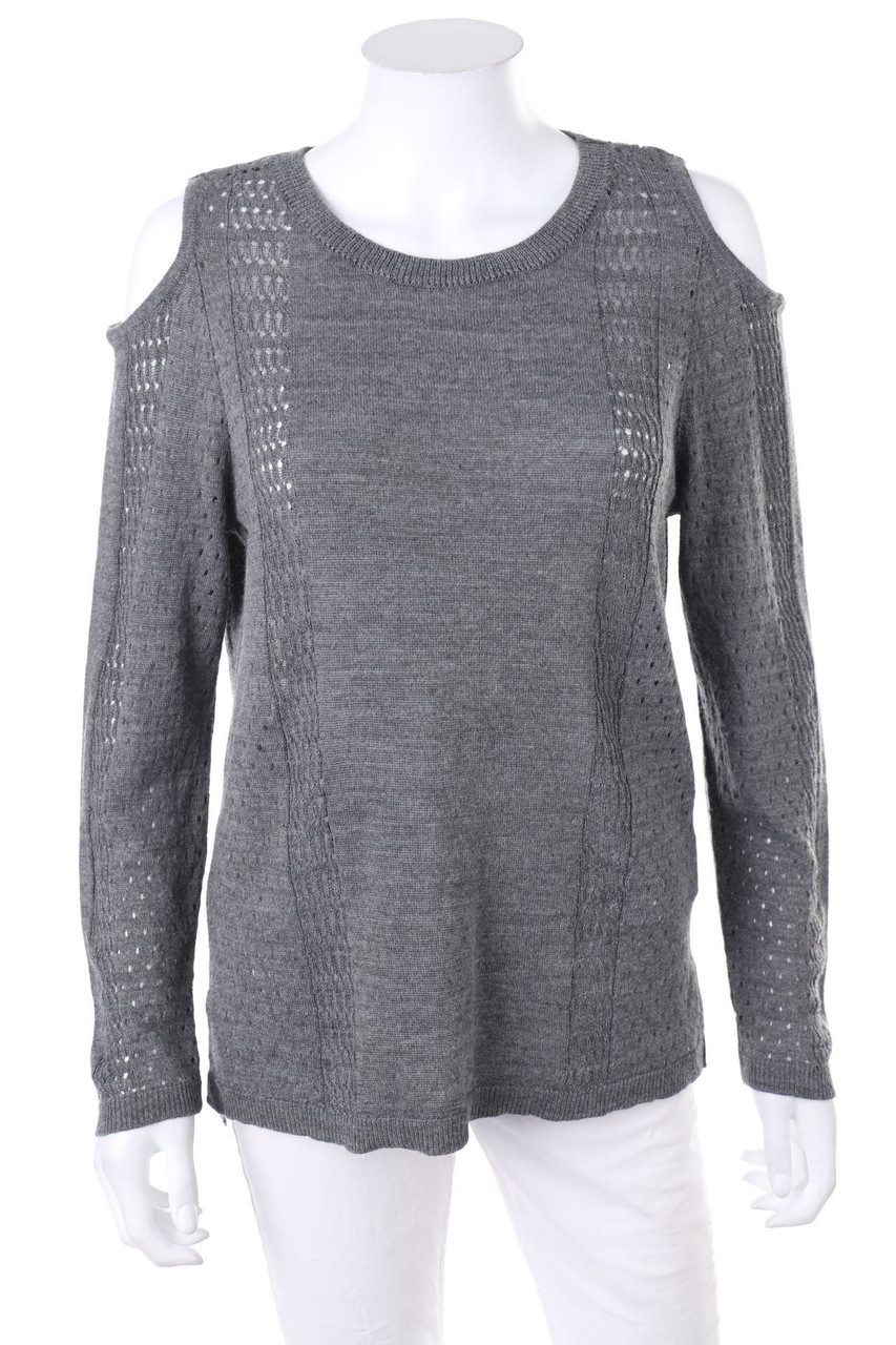 BODYFLIRT - Cold-Shoulder-Strick-Pullover mit Lochstrick-Details - D 36-38