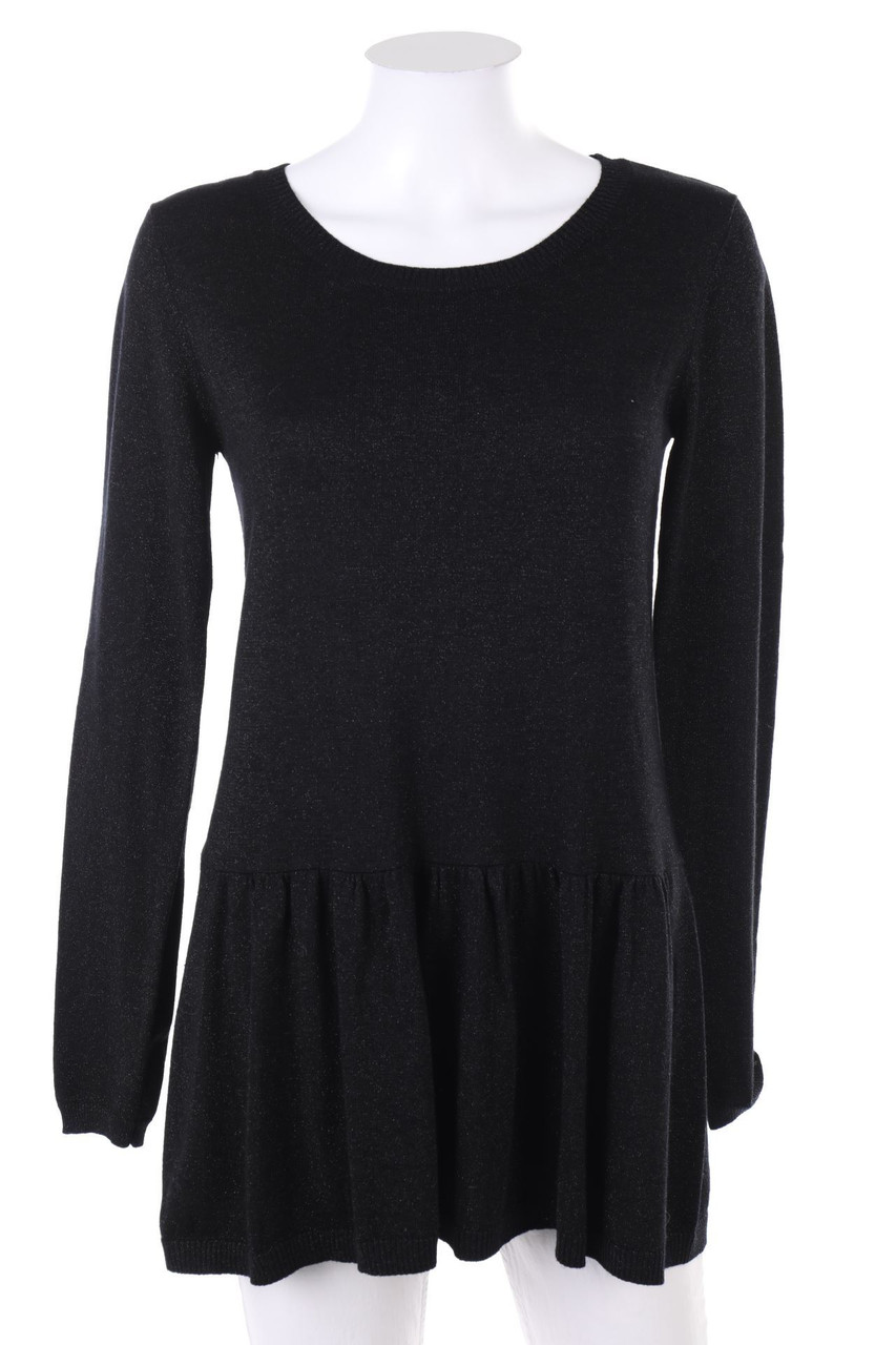 Myrine - Glitzer-Strick-Pullover mit Raffungen - M