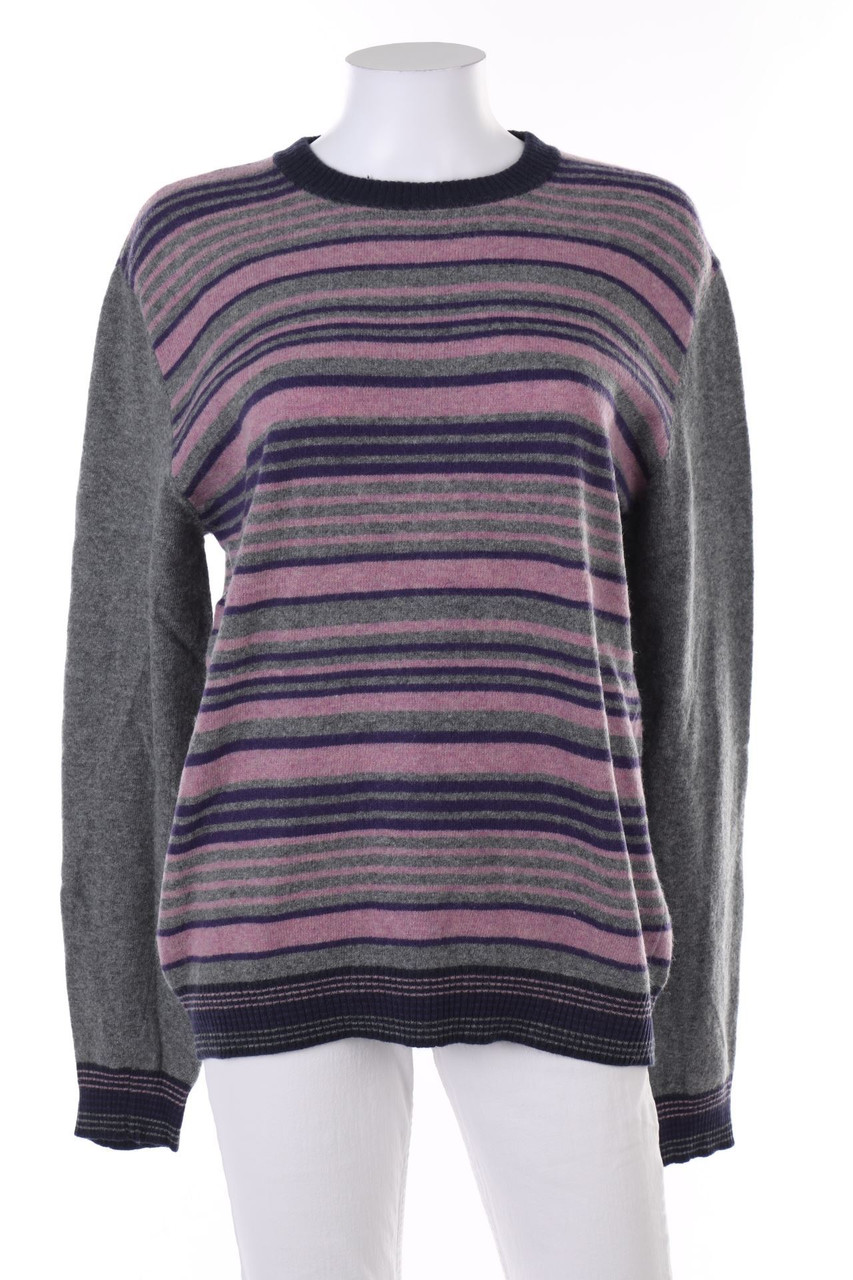 SISLEY - Strick-Pullover aus Woll-Mix mit Streifen - L