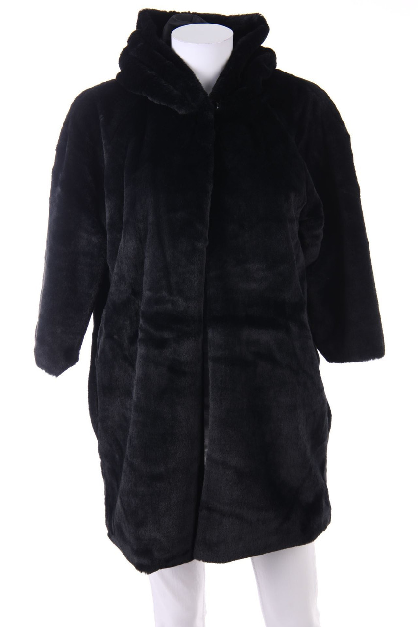 Ohne Label - Fake Fur-Jacke mit Kapuze - D 40
