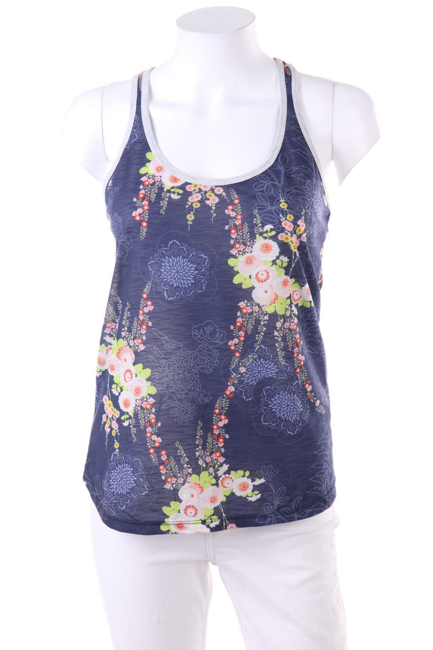 Stradivarius - Racerback-Top mit Blumen-Print - S