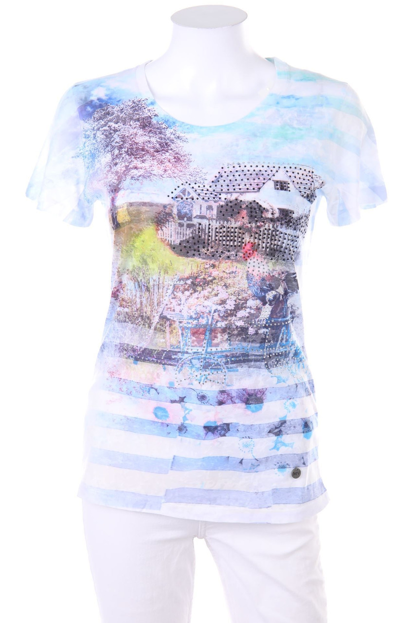 MALVIN - Kurzarm-Shirt mit Strass-Steinen - D 36