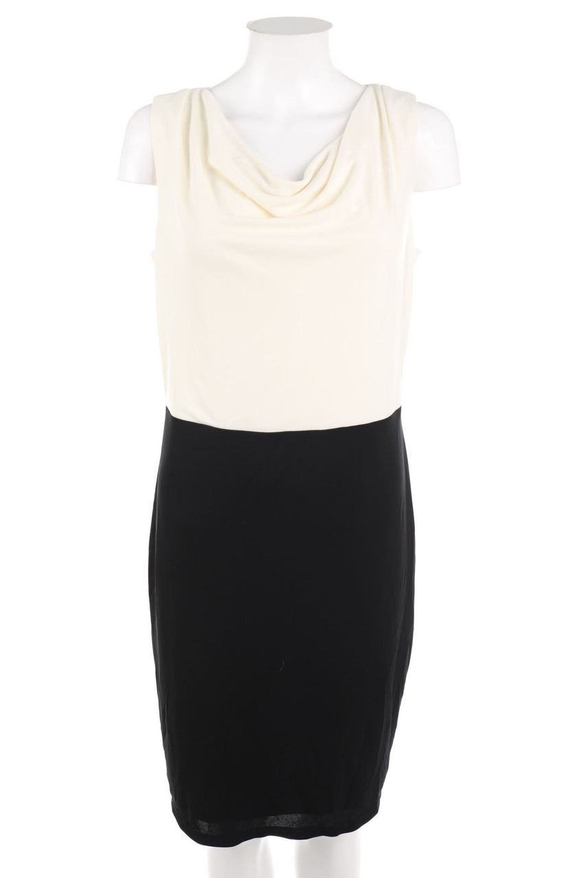 ESPRIT - Two Tone-Kleid mit Wasserfall-Ausschnitt - M