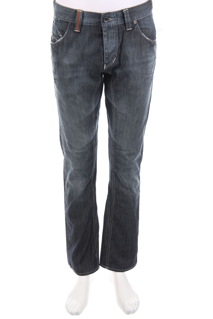 BOSS HUGO BOSS - Used Look Straight Cut Jeans mit Logo-Patch - W32