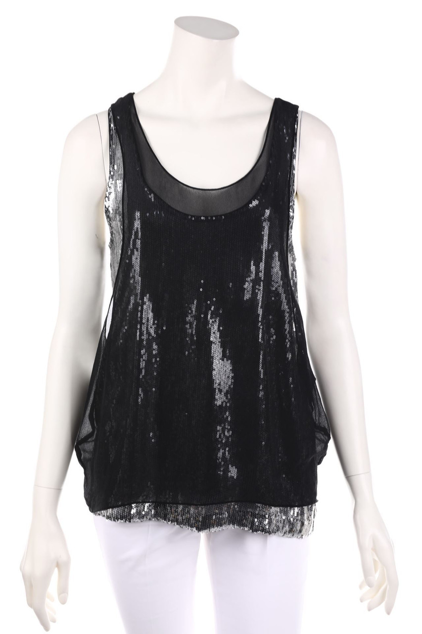 JIMMY CHOO x H&M - Blusentop im Layer Look mit Pailletten - D 34