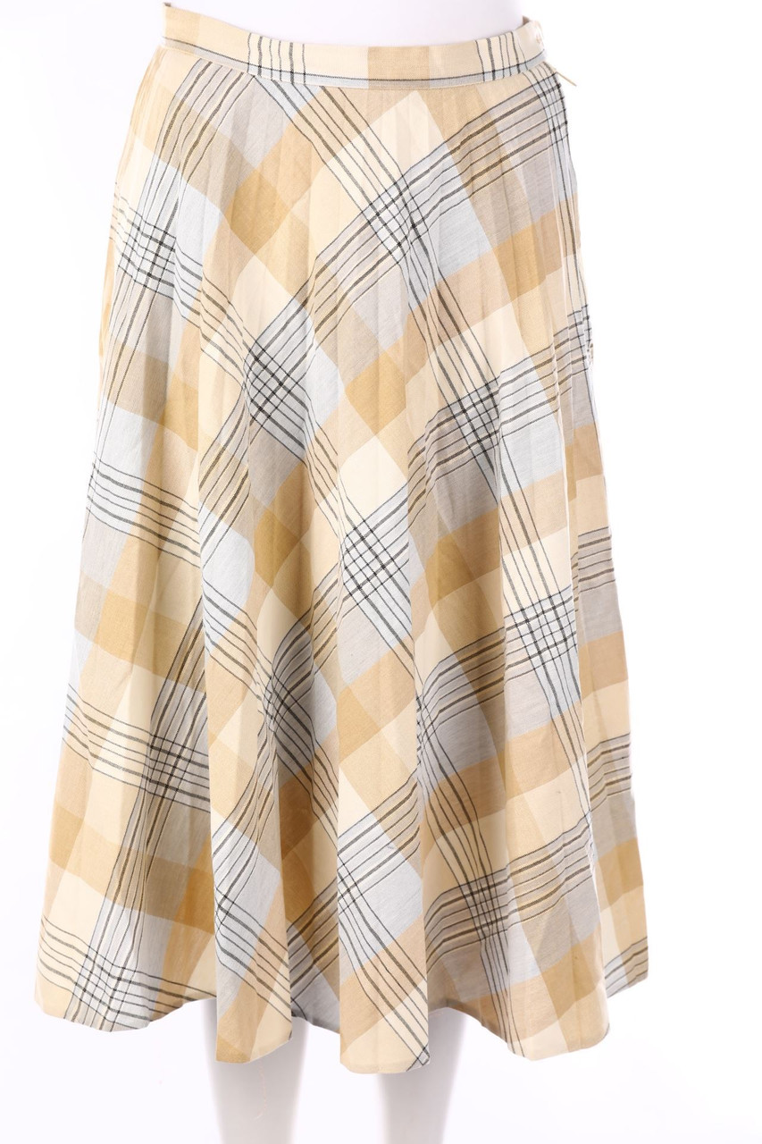 VINTAGE - Midirock mit Karo-Muster - D 34