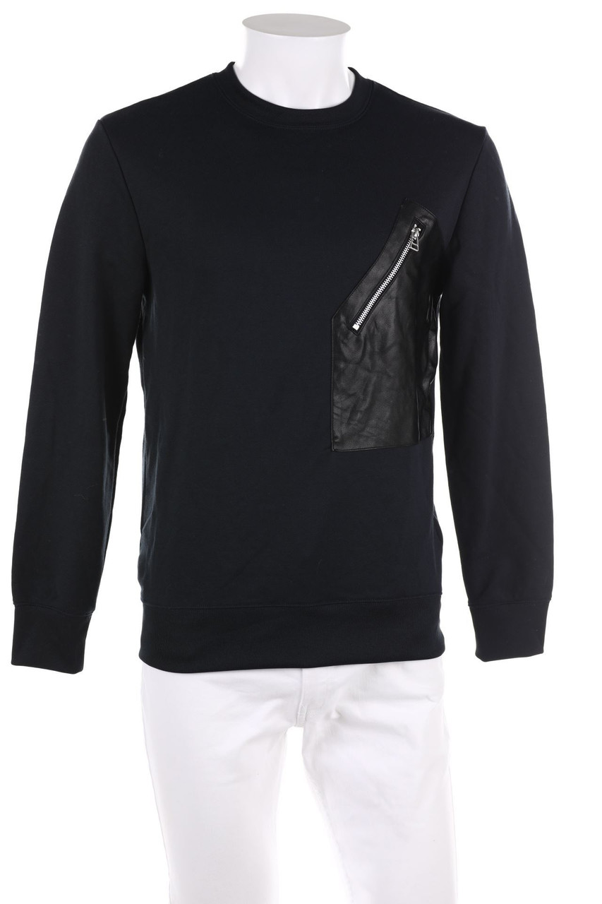 H&M - Sweatshirt mit Kunstleder-Details - S