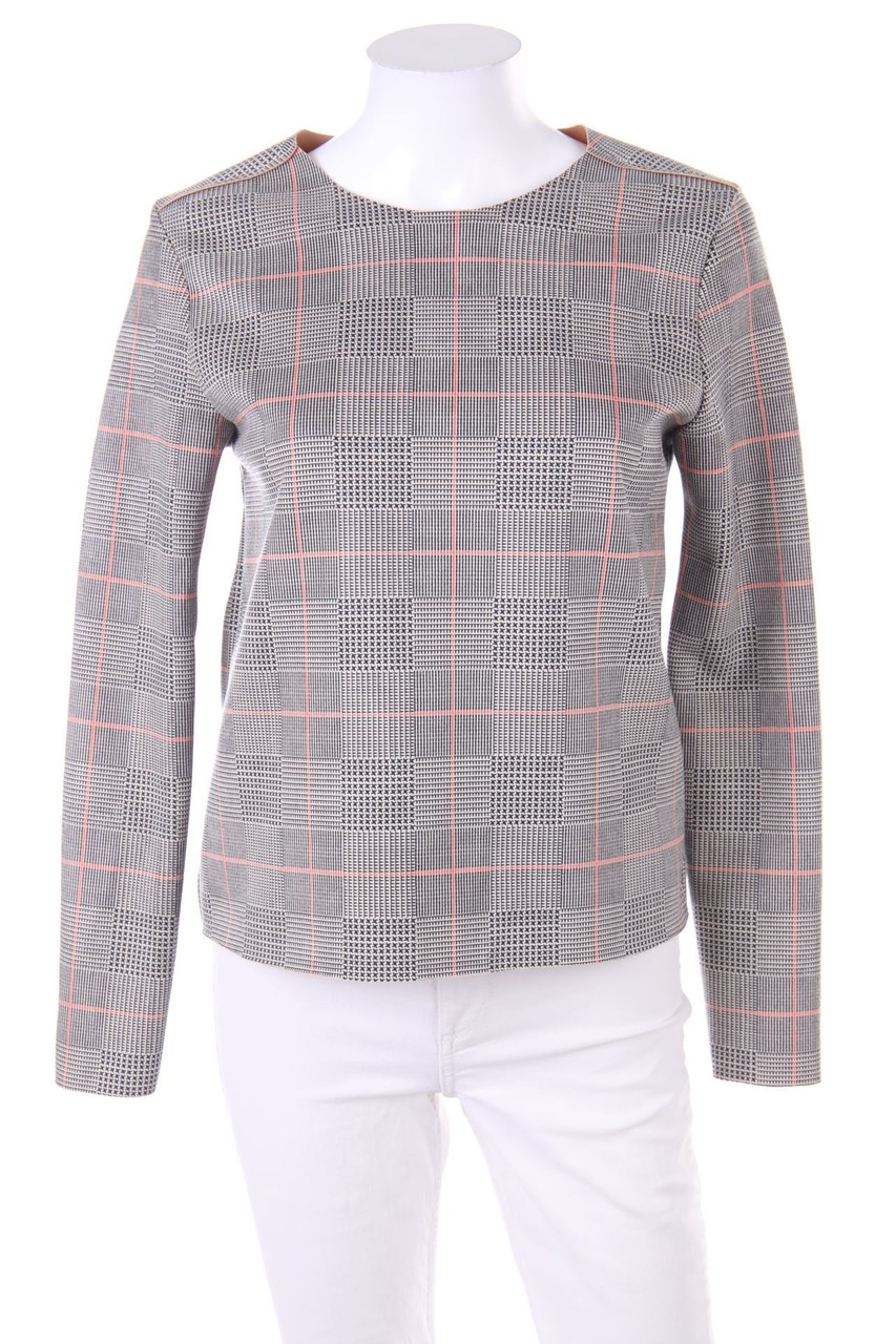 ZARA W&B - Longsleeve-Shirt mit Karo-Muster - S