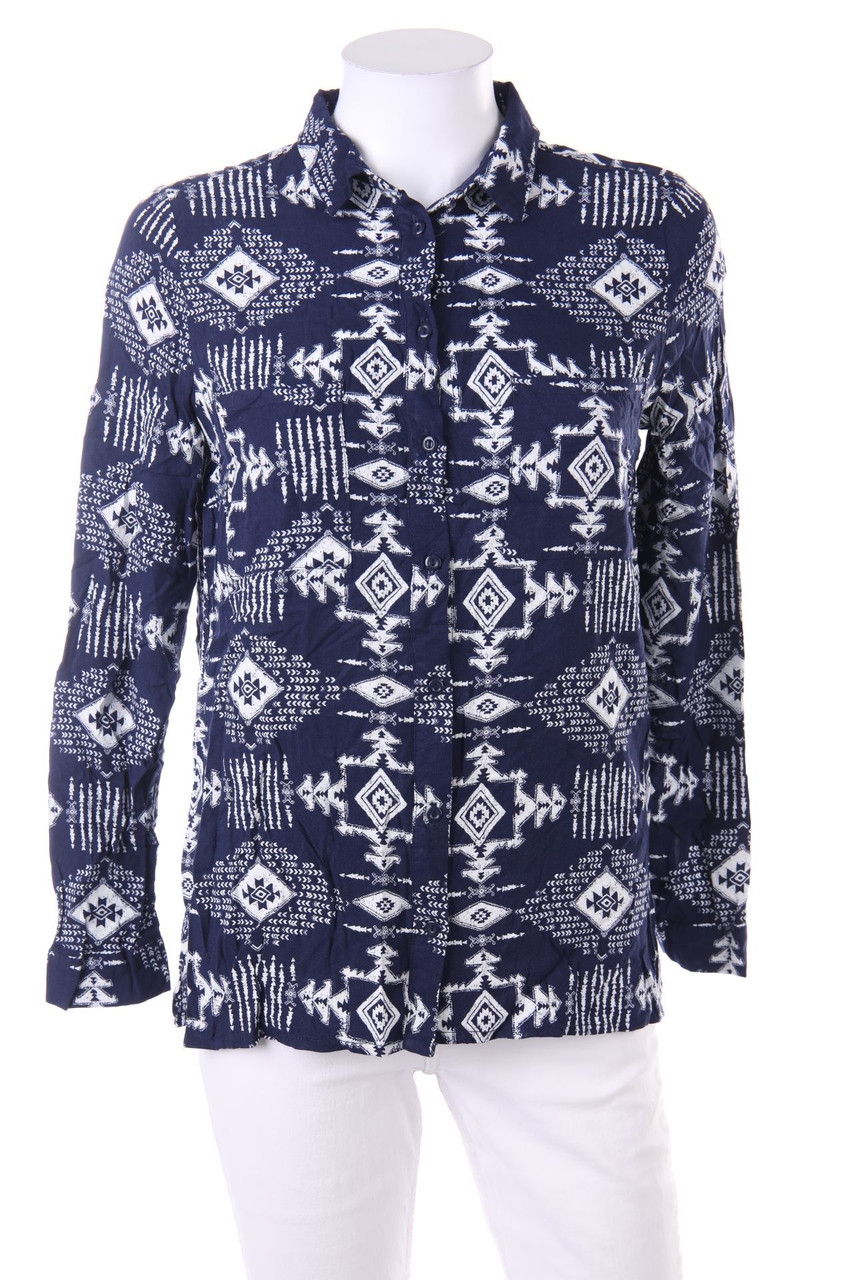 H&M DIVIDED - Print-Hemd-Bluse mit Krempel-Ärmeln - D 36