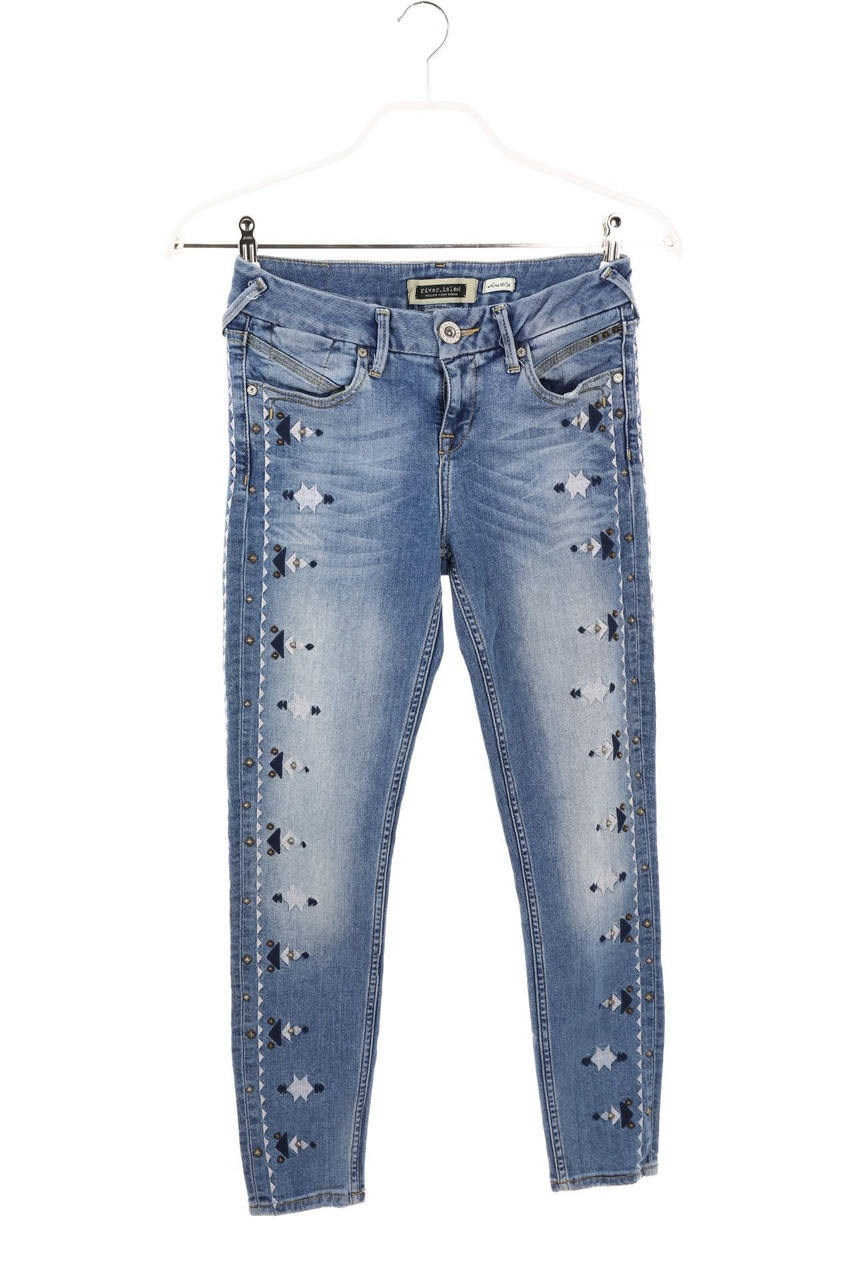 RIVER ISLAND - Distressed Skinny-Jeans mit Stickereien - D 36