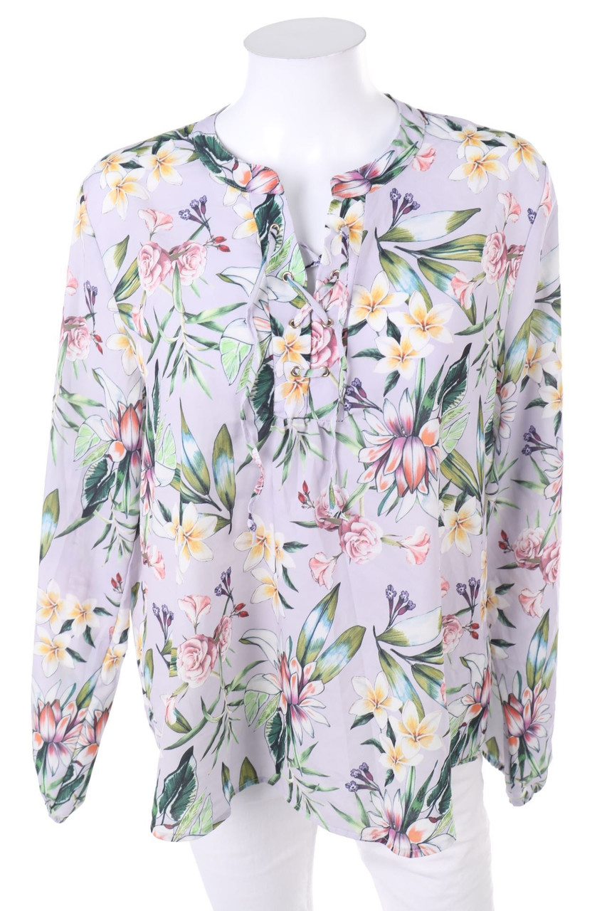 DeFacto - Bluse mit Blumen-Print mit Schnürung - XL