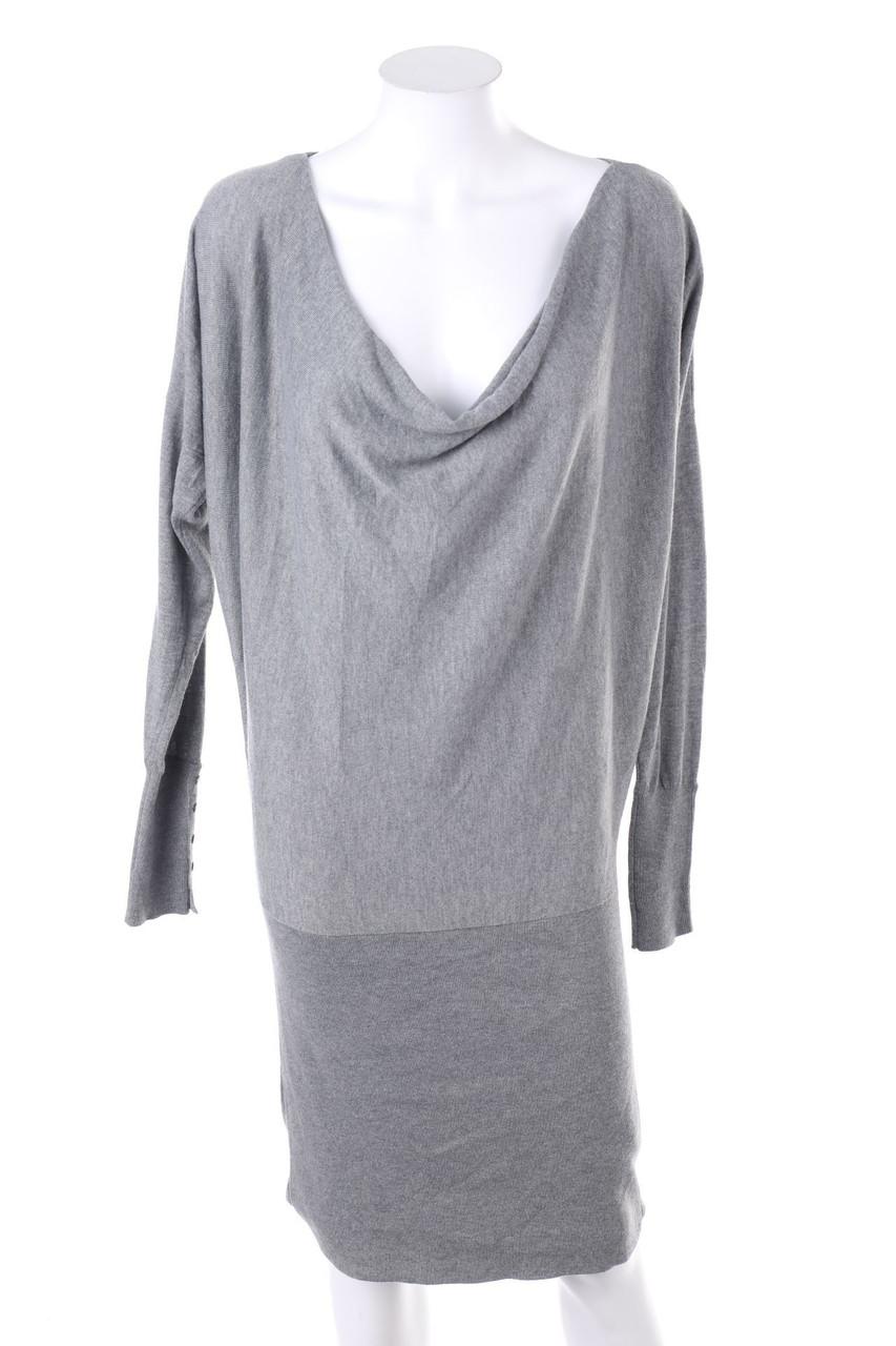 ESPRIT - Strickkleid mit Wasserfall-Ausschnitt - S