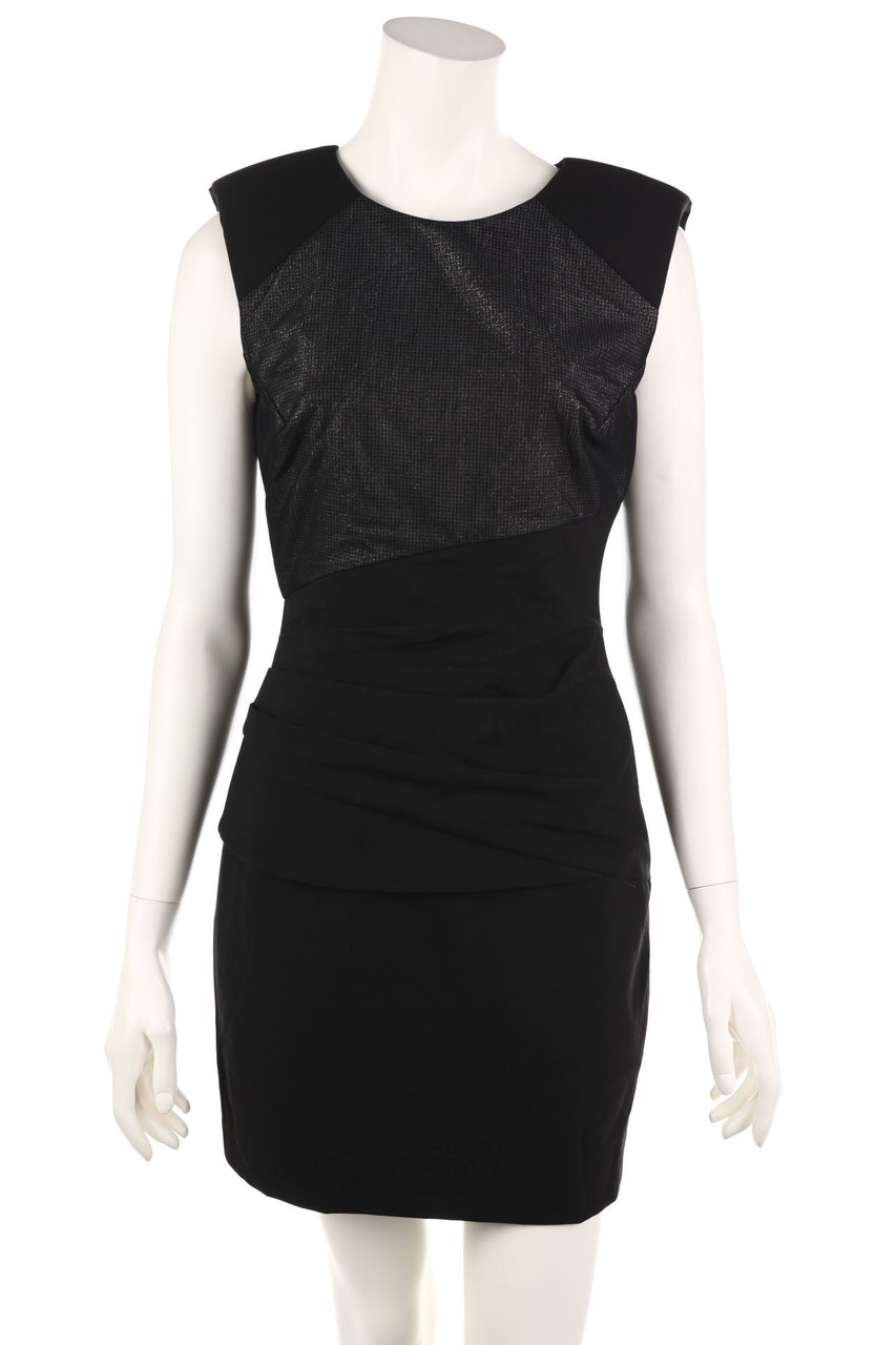 BLACK HALO - Party-Kleid in Wickel-Optik mit Mesh-Einsatz - D 36