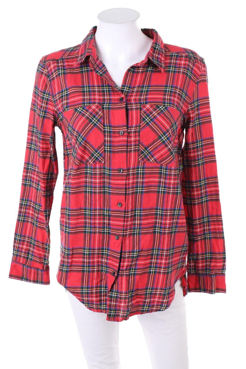 Ohne Label - Karo-Hemd-Bluse aus Baumwolle - D 36