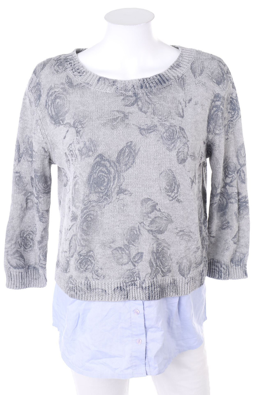 Best Connections - Strick-Pullover im Layer Look mit Blumen-Print - D 36
