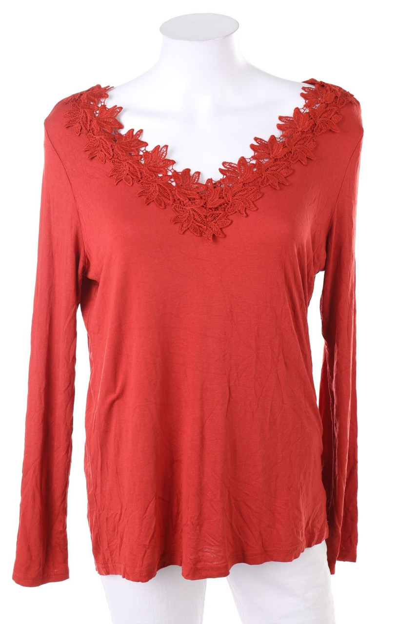 Ohne Label - Longsleeve-Shirt mit Stickereien - M