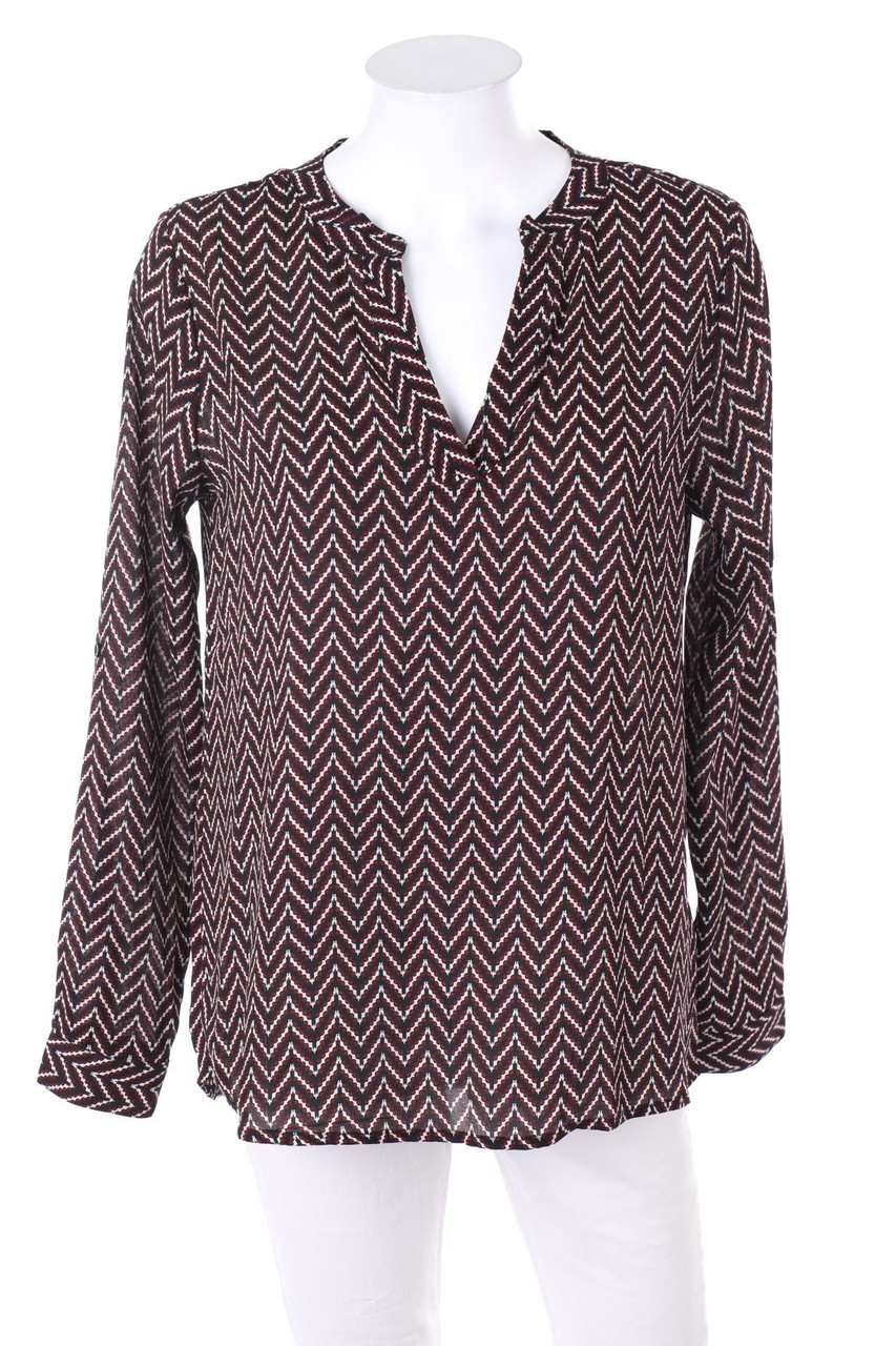 AMISU - Vokuhila-Bluse mit Krempel-Ärmeln - XS