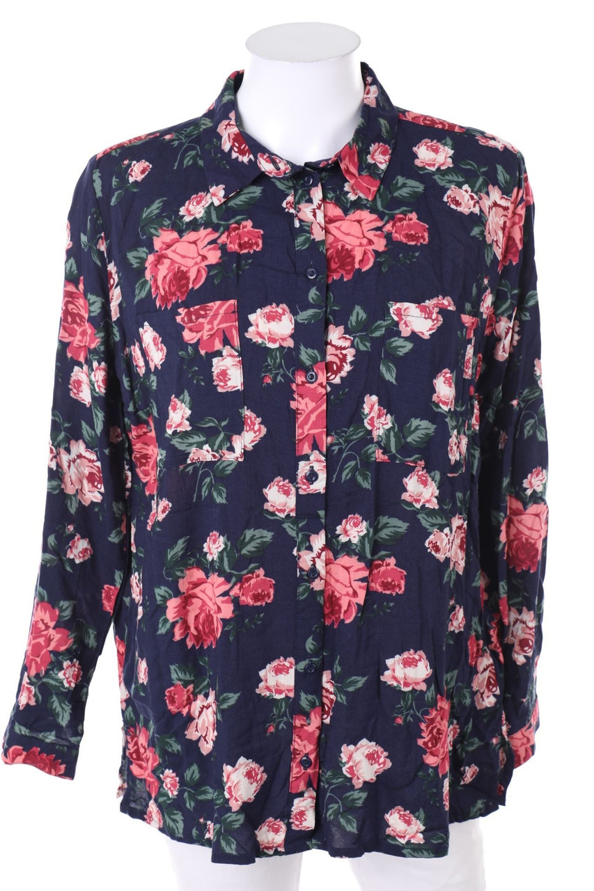 H&M DIVIDED - Hemd-Bluse mit Blumen-Print aus Viskose - D 42