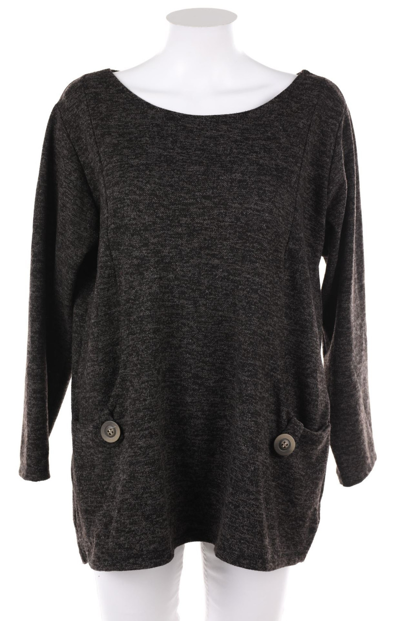 NEW COLLECTION - Basic-Strick-Pullover mit aufgesetzten Taschen mit Knöpfen