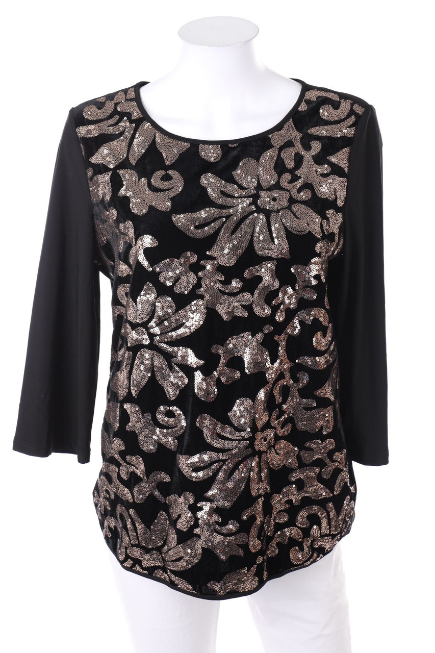 Alfredo Pauly - Basic-Longsleeve-Shirt mit Glitzer - D 38