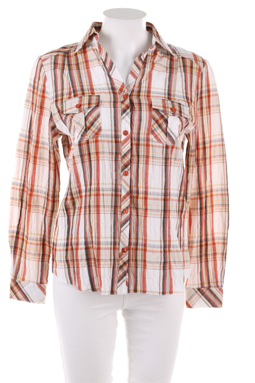 CANDA by C&A - Basic-Hemd-Bluse mit Glitzer mit aufgesetzten Taschen - D 38